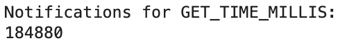GET_TIME_MILLIS notifications output