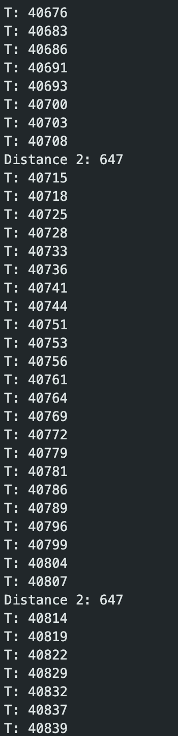 ToF2 timing between readings