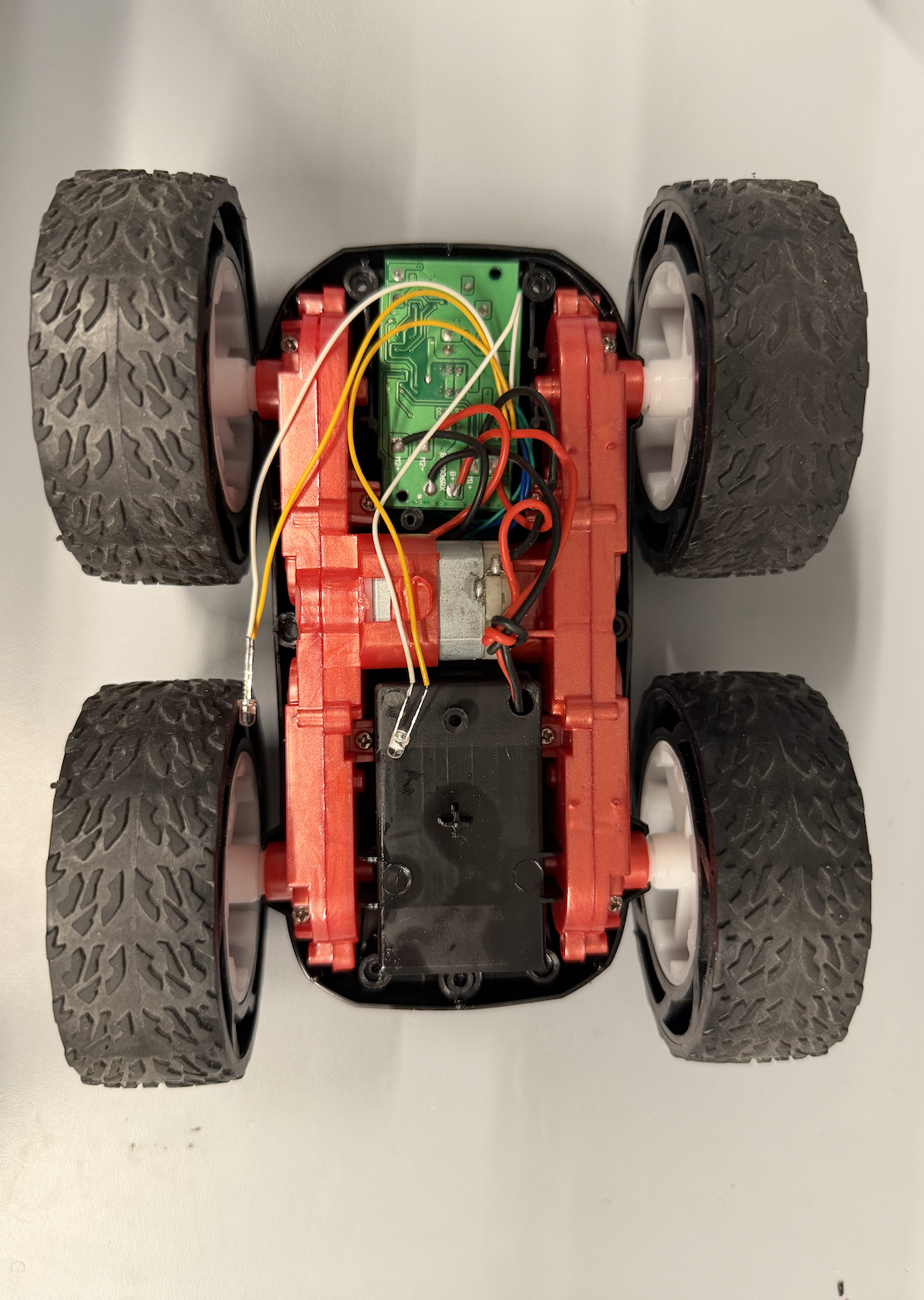 Car with blue cover removed