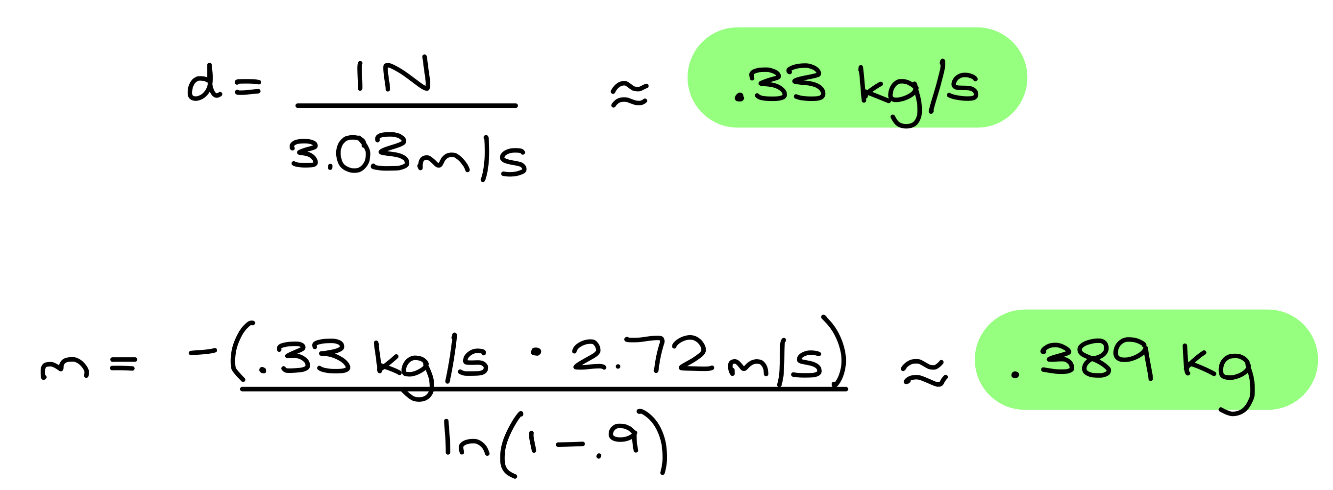 Drag and mass estimation